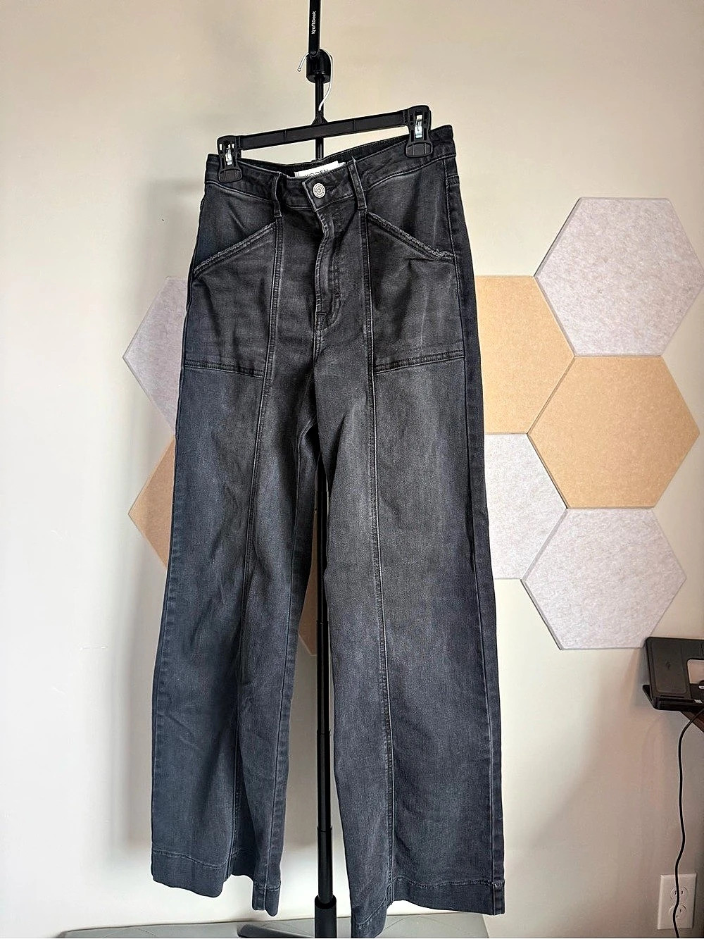 Hidden Jeans Happi High Rise Comfort Flare Jeans Black Straight Leg Jeans Waist